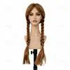 Peruca de Halloween Transfronteiriça com Raia no Meio e Cabelo Trançado, Tranças Duplas para Cosplay, Adereço de Cabelo para Performance de Palco, Disponível para Dropshipping