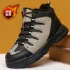 Nuevos Zapatos de Senderismo para Hombre Outdoor Trekking Camping de Caña Media Forrados de Lana Calientes Cómodos Duraderos para Todo Terreno de Algodón