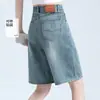 Shorts de Mezclilla Retro Ligeros para Mujer, Novedad Primavera/Verano 2026 Cintura Alta Adelgazantes Verano Delgados de 5 Puntos de Longitud Media