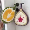 Toalla Pequeña de Terciopelo Coral con Frutas Transfronteriza, Pañuelo Colgable, Toalla de Mano Gruesa Absorbente para Cocina y Baño, Regalo Souvenir