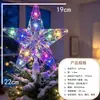 Vários Tipos de Estrelas Transparentes de Plástico Luminosas para Topo de Árvore de Natal com Luz Quente, Luzes Coloridas Piscantes e Decorações Luminosas para Topo de Árvore de Natal em Formato de Estrelas de Cinco Pontas