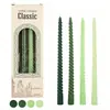 Velas Rosca de Color Degradado, 4 Piezas/Caja, Velas Cónicas de 30 cm, Palitos Cónicos Morandi de Colores, Velas Largas de Color Sólido Estilo Europeo para Uso Doméstico