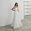 Vestido de Noiva Elegante e Simples Sem Alças com Gola Removível, Vestido de Noiva Leve Estiloso para Ensaio de Viagem da Noiva, Vestido Principal Estilo Floresta para Casamento no Gramado