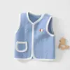 Colete para Bebê para Primavera e Outono, Colete Acolchoado Quente Classe A, Roupa Externa Sem Mangas Espessa de Três Camadas, Colete Infantil Versátil e Estiloso