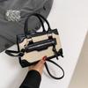 Bolsa Bolsa Feminina 2024 Nova Moda Retrô Pequena Quadrada Bolsa Texturizada Casual Tecido Viajante Ombro Crossbody Bolsa
