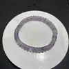Pulsera Recta de Lavanda Natural, Pulsera Recta Transparente Facetada, Fabricante de Accesorios DIY al por Mayor Amatista Hecha a Mano