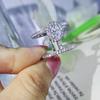 Anillo de compromiso de moda para damas, joyería novedosa y transfronteriza, creativo, europeo y americano, con circonitas cruzadas, al por mayor