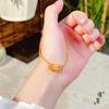 Joyería de oro Jin Yan con pulsera de bola de lana de oro de arena de oro diseño minoritario femenino temperamento de alta gama pulsera de cadena en V