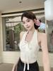 Camisola de encaje con tirantes de lazo para mujer, top de tubo sexy de verano, novedad de 2025