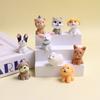 Lindo cachorro tridimensional de dibujos animados, accesorios de resina para bricolaje, llavero colgante para coche, pequeños adornos, materiales decorativos.