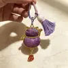 26 Nuevos Llaveros de Gato que Saluda de Imitación de Brocado Song de Alta Calidad Llaveros de Suerte Propicia con Cuentas y Borla Regalo de Festival