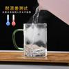 Fabricantes al por mayor de tazas de té verde de vidrio resistente al calor con tapa, taza Huiki, taza de agua de oficina de vidrio, taza de leche, juego de té de gran capacidad