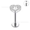 Titanio G23 Diamante Diente Interno Uñas de Labio Pequeñas Siete Pequeños Diamantes Uñas de Labio Uñas del Cartílago de la Oreja F136 Fabricante Más Vendido en Amazon