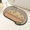 Tapete de Chão Absorvente de Terra de Diatomáceas Estilo Desenho Animado para Entrada de Banheiro, Antiderrapante Secagem Rápida, Peça Única Atacado