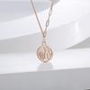 Plata S925 calado carácter fu Collar de marca redonda Colgante de texto de estilo chino para mujer Diseño de nicho costura cadena clavicular