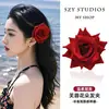 Grampo de Cabelo de Flor para Mulheres, Acessório Tendência para Sessão de Fotos, Atmosfera Vintage de Fada, Estética Azul, Novo Estilo Chinês Presilha Lateral