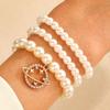 Pulsera de Perlas de Moda Transfronteriza Femenina Diseño Nicho Ins Retro Multicapa Perla Flor Pulsera Pulsera Nicho