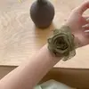 Flor de Tela Rosa Cuerda Elástica Alta para el Cabello Adorno para la Cabeza Dulce Simple de Moda Temperamento de Moda Accesorios para el Cabello de Gama Alta Venta al por Mayor