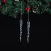 Decoração de Natal Transparente de Cristal Acrílico Suprimentos Criativo Floco de Neve Azul Cristal Gelo Barra Pingente Decoração de Árvore de Natal