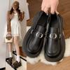 Zapatos Pequeños de Cuero de Moda para Mujer Estilo Británico Retro con Falda Suela Gruesa Mary Jane Zapatos de Mujer Nuevo Estilo Primavera y Verano 2025