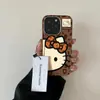 Estampa de Leopardo Laço Kt Adequado para Capa de Celular Apple 17Promax 16Pro Anti-Queda 15 Criativo 14 Desenho Animado 13/11