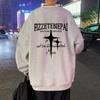Suéter Gola Careca Masculino Outono e Inverno Forrado com Fleece Camisa Base Engrossada Estilo Americano Casal Solto Tendência Design Sense Jaqueta sem Capuz
