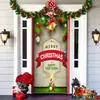 Decoración de Cubierta de Puerta de Navidad Tela de Fondo Verde de Navidad Cubierta de Puerta de Navidad Colgante de Puerta Decoración de Fiesta de Año Nuevo Tapiz de Cubierta de Puerta