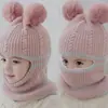 Gorro para Niños Otoño e Invierno Cortavientos Protección para Orejas Bufanda para el Cuello Gorro de Lana Integrado Engrosado Cálido Protección Facial Gorro para Bebé para Niños y Niñas