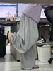 Calças lanterna cinzas volumosas para mulheres, estilo fino de verão, design para baixinhas, calças de perna larga, cintura alta, emagrecimento, com punho, calças frescas