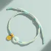 Pulsera de Cuerda Roja Bendición Hebilla de Paz Tejida a Mano Pulsera de Pareja Estilo Delgado Año Animal Cuerda Roja Tobillera para Mujer Estilo Chino
