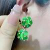 Aretes y Clips para Orejas Florales de Ojo de Gato Imitación, Venta Caliente en Transmisión en Vivo, Nuevos Aretes de Gama Alta para Primavera y Verano al por Mayor