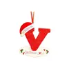 Navidad Transfronteriza Creativa Sombrero de Navidad Decoraciones con Letras en Inglés Bendición de Árbol de Navidad Decoración del Hogar Regalos