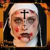 Combinación de Pegatinas para Tatuaje de Maquillaje para Ojos con Elemento de Cruz Sangrienta de Halloween Transfronteriza, Maquillaje de Miedo y Divertido, Atmósfera de Miedo