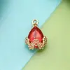 Acessórios de liga pingente artesanal estilo antigo borda vazada de flor de ameixa envolvendo com pedras em formato de gota acessórios de cabelo coroa de cabelo pingente de franja pendurado