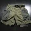 Shorts de Trabajo de Secado Rápido para Hombre Estilo Americano Verano Pantalones Simples para Hombre Bolsillos Múltiples Sueltos Pantalones de Cinco Puntos Ropa para Hombre de Comercio Exterior Pantalones