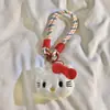 Suave Moe Ins Lazo KT Gato Peluche Pequeño Colgante Llavero DIY Correa para Teléfono Móvil Muñeca Cadena Colgante para Mochila Escolar