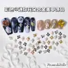 Estilo Japonês e Coreano Colorido Strass Pérola Flor Liga Metálica Decorações para Nail Art Mini Pétala Cruzada Acessórios para Unhas