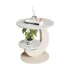 Sala de Estar Sofá Moderno Estilo Italiano, Mesa de Centro Lujo Ligero, Mesa Redonda de Doble Capa, Mesa de Esquina, Mesa Pequeña Creativa para Comedor, Mesa de Noche, Balcón