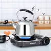 Bule de Água de Aço Inoxidável Espessado Temu Amazon Transfronteiriço para Uso Doméstico Fogão a Gás Indução Grande Capacidade Bule de Água com Apito