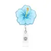 Nuevo Portapase de Identificación Retráctil con Flor Decorativa y Brillo para Personal Médico