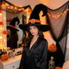 Sombrero de Halloween Sombrero de Bruja de Halloween Sombrero de Pico con Cinta Negra y Hebilla Plateada Sombrero de Carnaval Sombrero para Disfraz de Festival