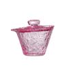 Tetera Rosa Degradada, Copa Justa de Vidrio Cristalino, Taza Maestra Femenina de Color Sólido, Juego de Té Rocío de Hielo, Anti-Escaldante