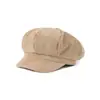 Gorro de pana de color liso estilo coreano para mujer, moderno gorro de pintor artístico combinable para otoño e invierno, gorro octogonal vintage británico.
