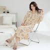 Novedad Otoño 2025 Bata Antibacteriana para Mujer Otoño e Invierno Algodón Puro Manga Larga Vestido Casual Talla Grande Ropa para el Hogar