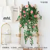 Enredadera artificial de rosa té, guirnalda de flores de rosa, enredadera de flores artificiales, colgante de pared, flor de plástico, decoración de techo, cubierta de tubería de agua de aire acondicionado, parasol