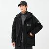 Casaco masculino acolchoado de algodão para outono e inverno, estilo coreano casual, distribuição transfronteiriça, macacão jaqueta acolchoado de algodão solto com capuz, moderno