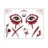 Novos Adesivos de Tatuagem de Cicatriz para Halloween Adesivos Faciais Simulação Horror Ferida Sangrenta Maquiagem Conjunto de Maquiagem Facial para Festa
