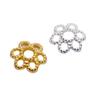 Acessórios da liga Pulseira de suporte de flor dourada de 6 mm porta-contas porta-contas oco de seis pétalas titular de flores cap de flores pedaço de flor