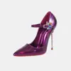Tacones Altos de Pasarela para Mujer: Suela Roja, Sexy, Sencillo, Adelgazante, Punta Fina, Tacón Delgado, Zapatos de Mujer para Amazon y Plataformas de Comercio Electrónico Independientes
