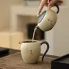 Tetera Roja de Pedernal, Tetera Shede, Juego de Té Kung Fu, Tetera para Uso en Oficina y Hogar, Juego de Té con Textura de Cerámica Gruesa